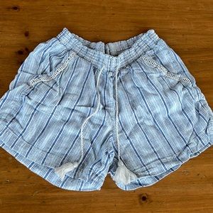 Size small Briggs blue and white striped shorts with drawstring